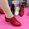 Women's Shoes Korean Version Pointed Head Medium Thick Heel Low Top Fashion Button Side Zipper