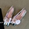 French Flower Shallow Mouth Single Shoes Female Spring and Summer 2025 New Fairy Wind Bag Head Rear Empty Flat Sandals