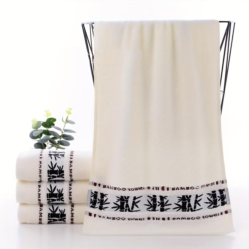 

1/5/10 шт. Подарочный набор бамбуковых банных полотенец для ванной, вышитые душевые полотенца, роскошный чехол для полотенца, кремово-белый, зеленый, кофейный, 1pcs 34x74cm
