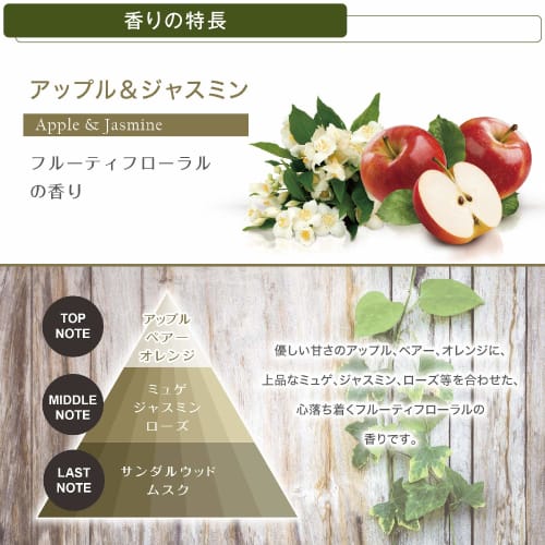 CARMATE Car Air Freshener Luno Hanging Wood Botanical Hanging Apple & Jasmine Lasts for 30 Days H1351