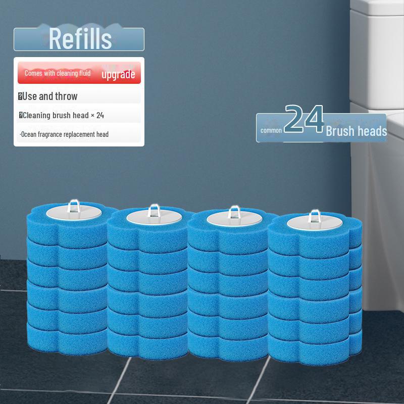 

Одноразовый настенный туалетный ершик для легкой замены и очистки без мытья 18pcs синий