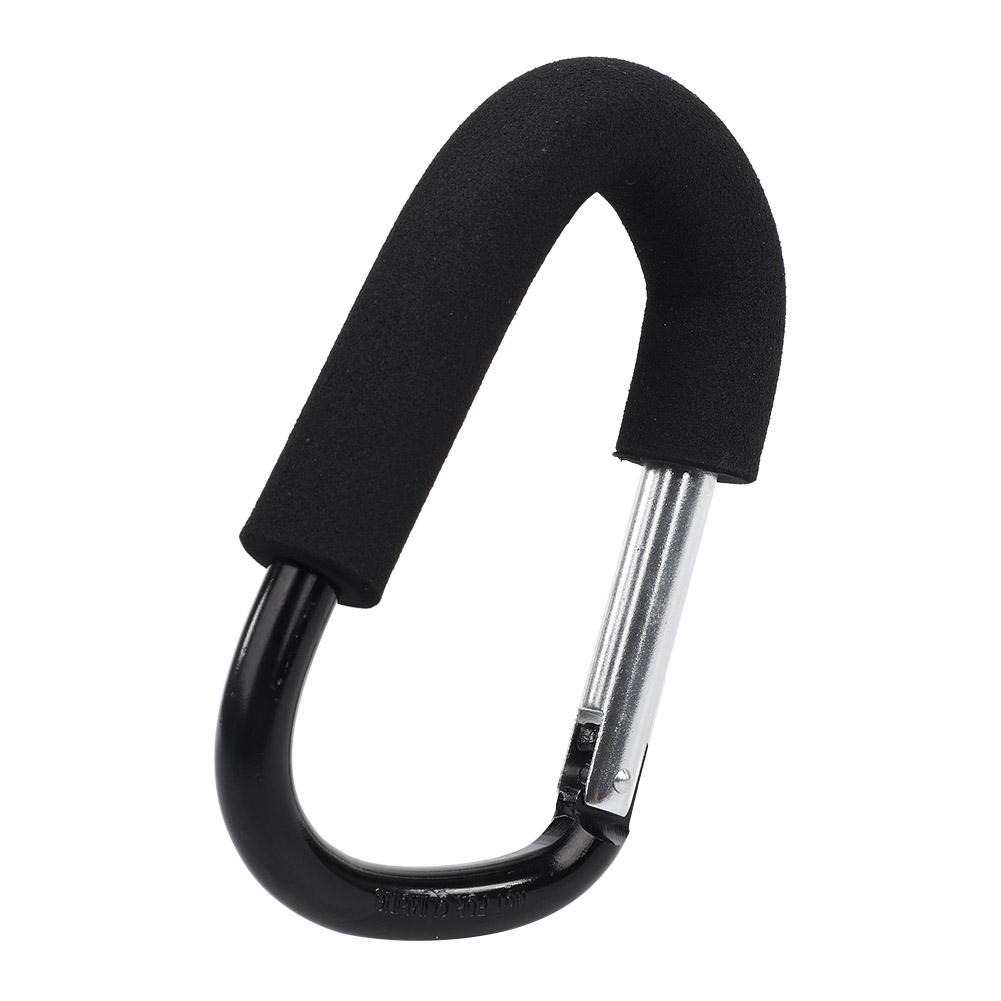 Schwarzer Kinderwagen Haken Clip Kinderwagen Karabiner Windeltasche 16 x 10 cm