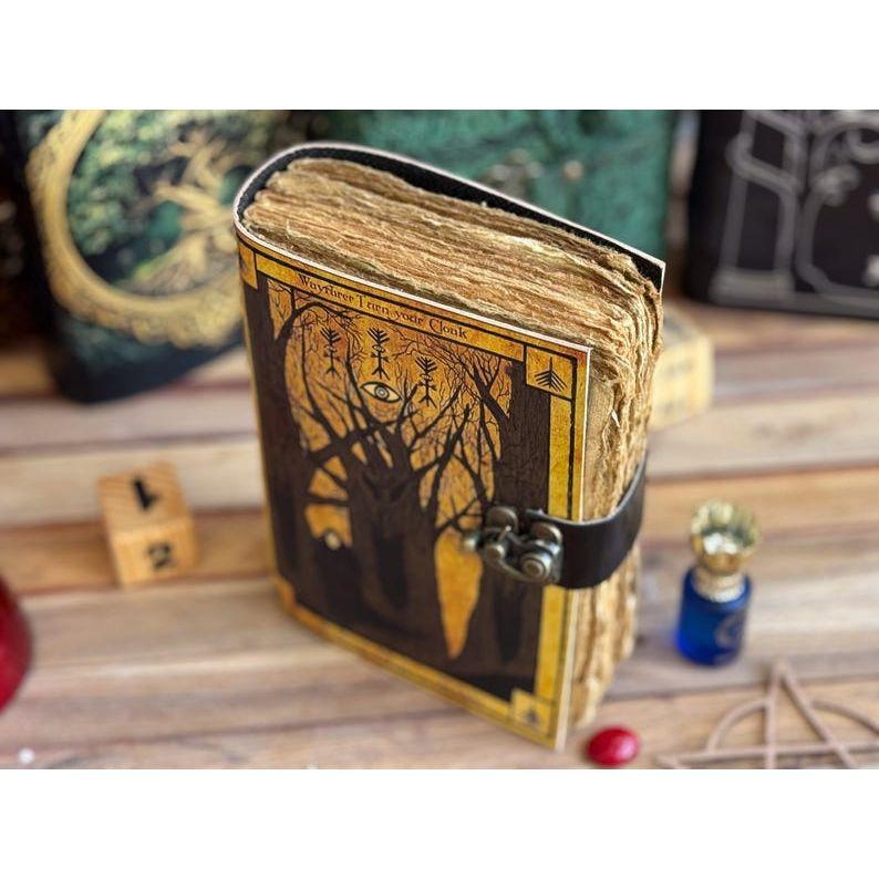 Jurnal din piele Arborele Vieții - Caiete din piele naturală pentru femei - Jurnal frumos pentru caiet de schițe, carte de călătorie, carte de vrăji goală