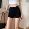American Spicy Girl High-Waisted Denim Hot Pants: Women's Slimming Elastic Hip-Hugging Shorts