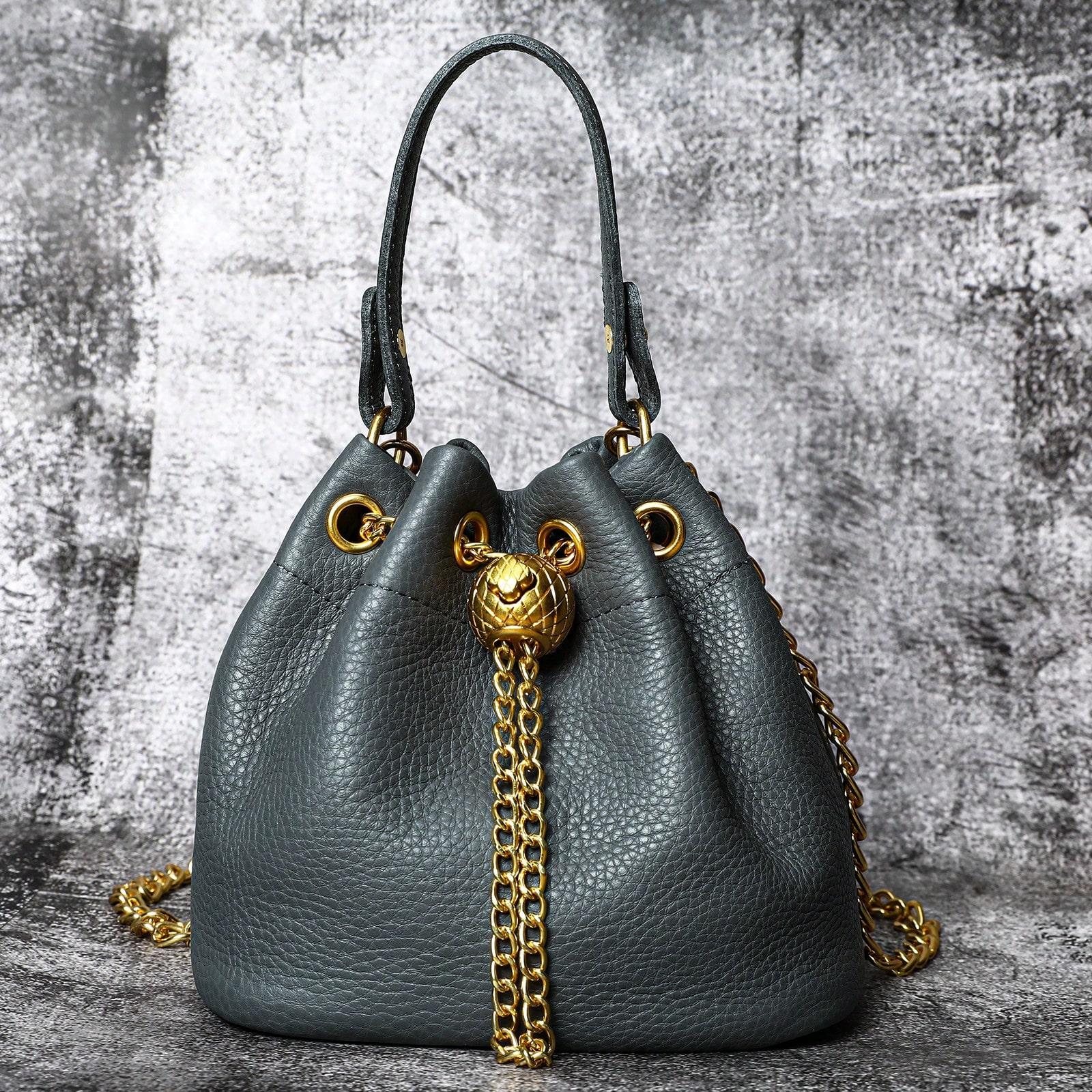 Dames Make-uptas Casual Veelzijdige Emmer Tas Kettingtas Dames Schoudertas grey blue veelkleurig