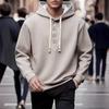 E-commerce Spring/Autumn Men's Fashion Hoodie with Buttoned Collar - Casual European & American Style