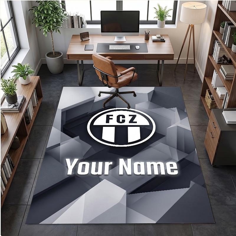 Crystal Velvet Rug FC Zürich Print Custom Name Text Floor Mat Home Decor