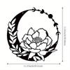 Elegant Metal Flower Moon Wall Art Outdoor Garden Sculpture Terrace Railing Decoration Living Room Balcony Indoor Home Decor