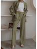 Elegant Women's Autumn/Winter Solid Color Suit – Jacket and Pants Set