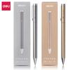 Deli Premium Metallic Signature Pens 0.5Mm Gold Silver Gel Ink Smooth Writing Pens For Signing Certificates Awards Menus