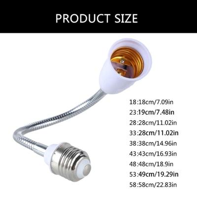 Adjustable E27 To E27 Light Bulb Socket Extension, Flexible Goosenecks Lamp Adapter, Home Lighting