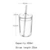 Tazza in Vetro con Coperchi e Cannucce Tumbler da Caffè Tazza per Bere Latte e Succhi Tazze in Vetro per Frullati per Casa Outdoor Viaggio