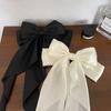 Barrette à nœud en ruban, couvre-chef simple et élégant en satin, pince à ressort, pince à cheveux fixe, coiffe de fête rétro, accessoires pour cheveux rouges