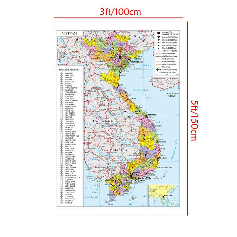 Decoración del Hogar El Mapa de Vietnam Póster de Arte de Pared Decoración Suministros Escolares Herramientas de Educación Geográfica Herramientas de Turismo
