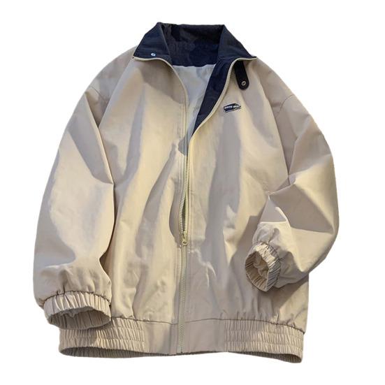 Giacca da donna primavera autunno trench a maniche lunghe con risvolto tasche con abbottonatura con cerniera giacca a vento casual streetwear
