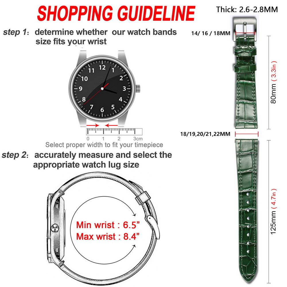 HEMSUT New High Quality Genuine Leather Watch Band Quick Release Handmade Cowhide Straps For Men 18MM 20MM 22MM