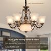 Living Room Pendant Light with Full Spectrum Eye Protection Retro Luxury and Grand Countryside Lighting Fixtures Bedroom and Dining Room Lights