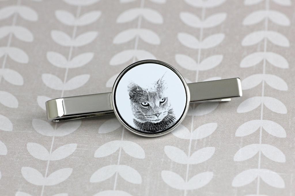 Chartreux - Cat Tie Clip, Personalized Tie Clip, Unique Gift for Men from Art-Dog Brand