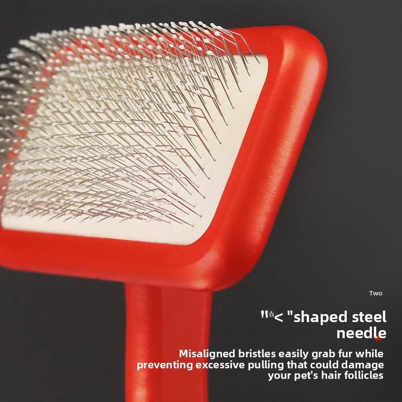 Pet Comb, Teddy Dog and Cat Hair Brush - Remove Loose Hair, Untangle Knots, Make Hair Fluffy, Red Needle Comb