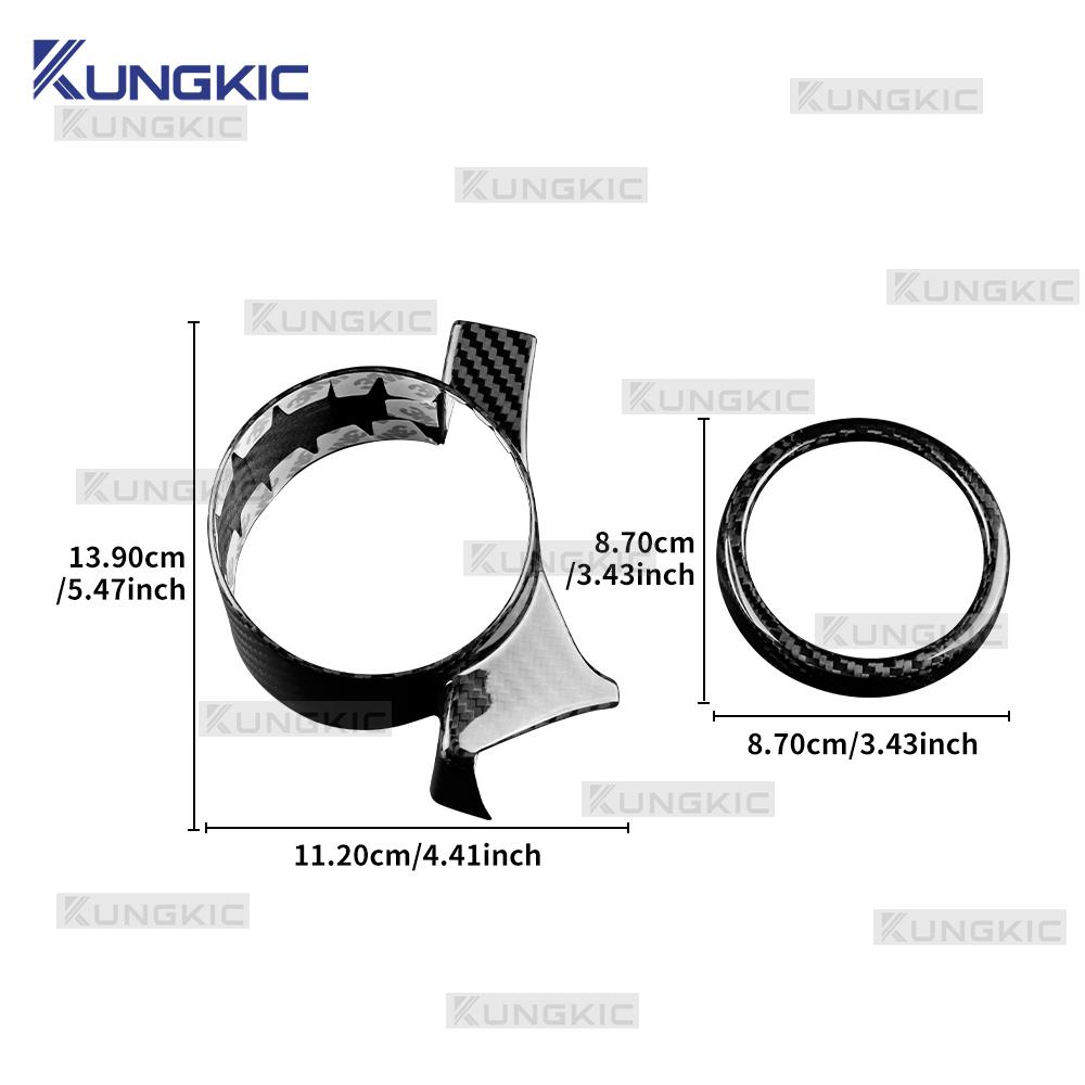 Für Abarth 595 695 595C 695C 2012-2020 2021 2022 2023 2024 Echter Trockener Hartcarbonfaser Aufkleber LHD Ladedruckanzeigenabdeckung Zierleiste