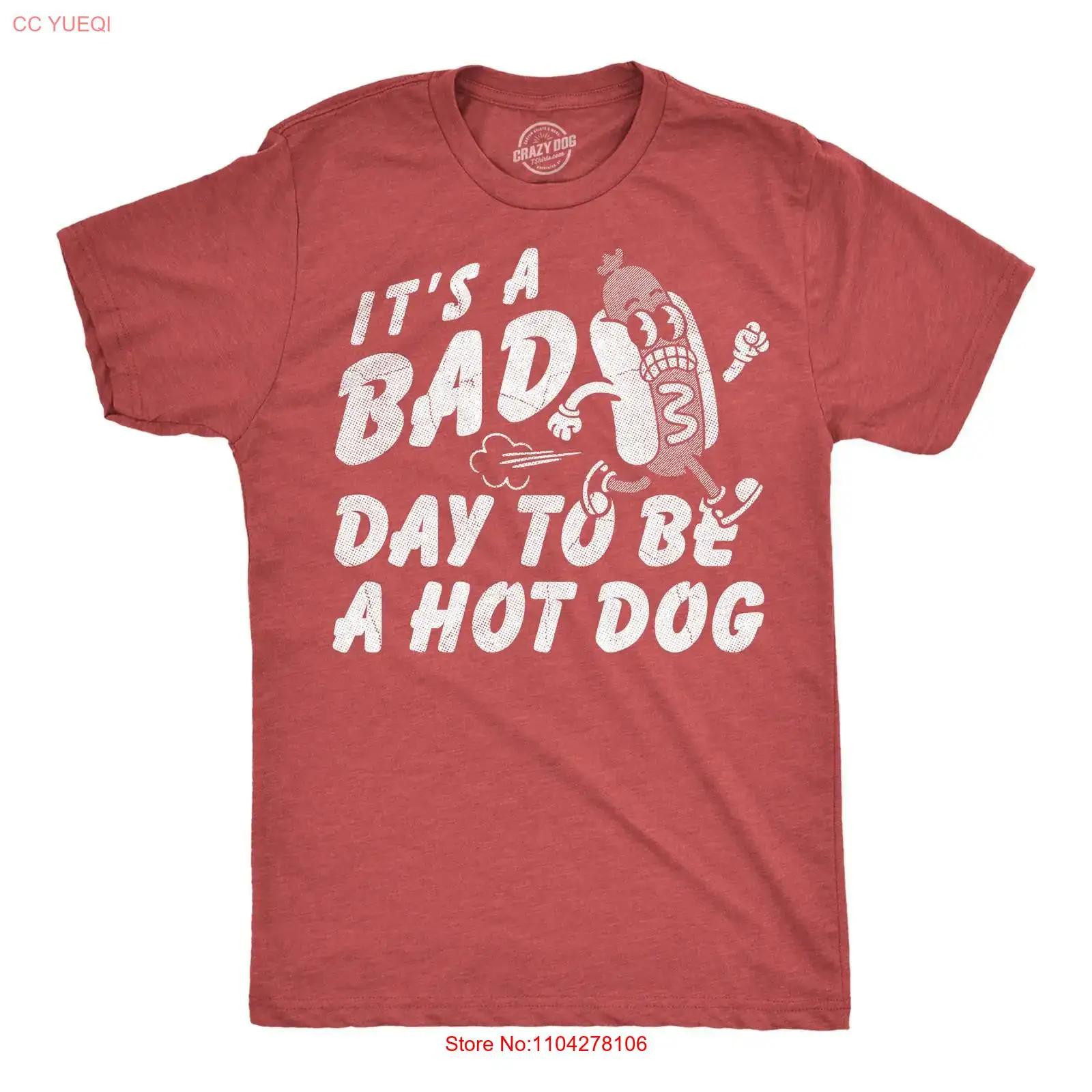 

Mens Funny T Shirt Its A Bad Day to Be Hotdog Sarcastic Fourth Of July vintage Washed graphic fashion Unisex homme Soft 5XL різнокольоровий
