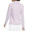 Nike Solid Color Logo Print Half Button Pullover Long Sleeve Polo Shirt Women Tops Pink Purple DH2317-530