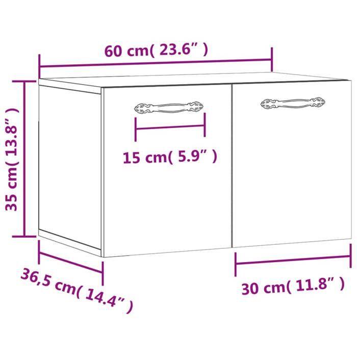 VidaXL Wall Cabinet White 60x36.5x35 Cm Engineered Wood 830012