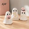 Ghost Themed Gifts Halloween Figurine, Resin Spooky Cute Statue, Funny Creepy Retro Style Decor Tabletop Ornament for Home Shelf Party