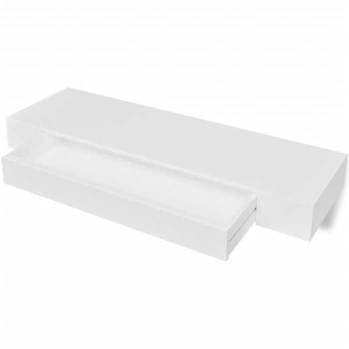 VidaXL Étagères murales avec tiroirs 2 pcs Blanc 80 cm