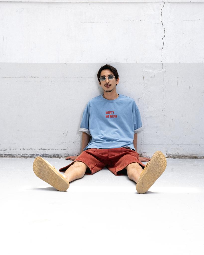ANGLAN [3Rd ] Slogan Graphic Tee “Whatwewear” - Blue