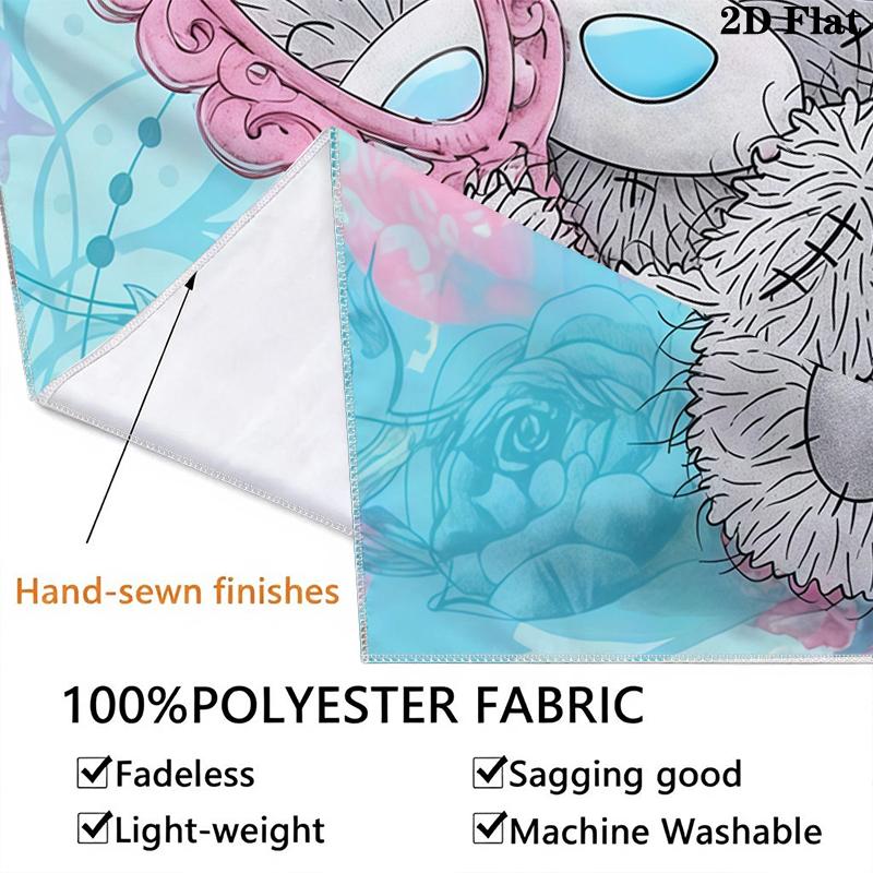 Tatty Teddy Wall Tapestry Aesthetic Wall Hanging Printed Fabric Blanket Decorative Tapestries for Bedroom Living Room Home Decor