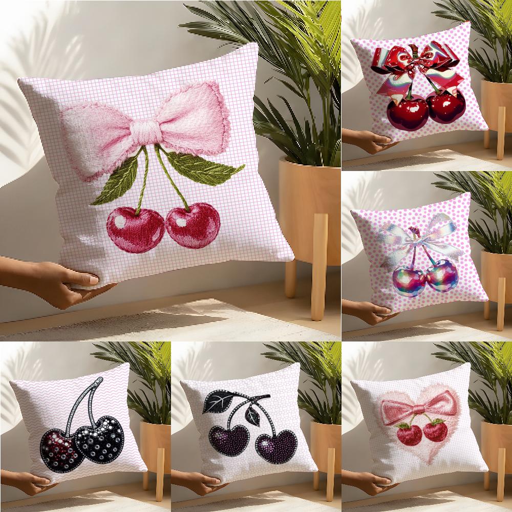 Ins girly heart cherry Pillow Case Home Living Room Decoration Linen Pillow Cases Cushion Cover