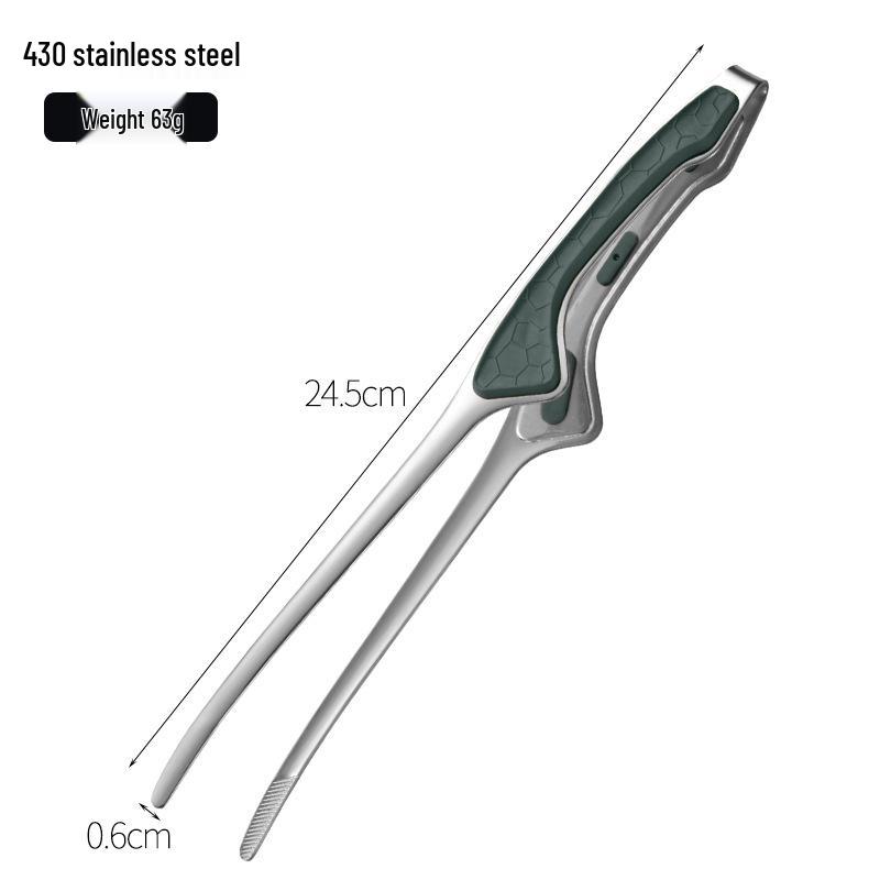 "Korean Style Titanium Gold-Plated 304 Stainless Steel Pointed Tip Tongs with Rubber Handle for Barbecue and Food">