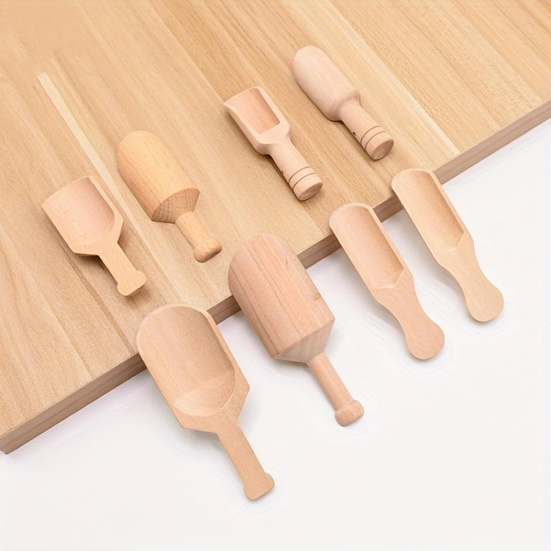 

New Large Wooden Handle Small Salt Shovel Teaspoon - Coffee Milk Powder Scoops Kids Birthday Party Supply