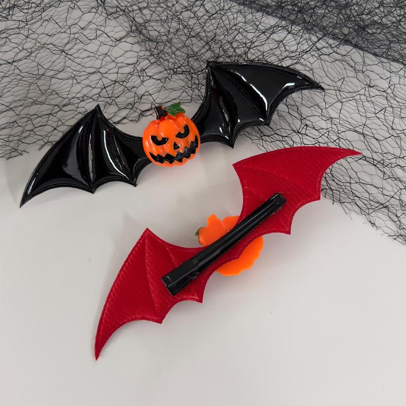 Dark Series Halloween Headwear Multi-Color Pumpkin Devil Bat Wings Side Headwear Hair Clip Funny Devilish Accessory For Parties