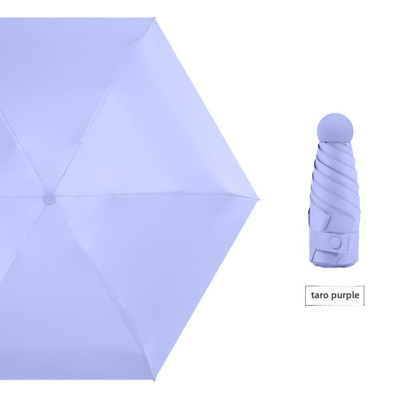 Umbrelă compactă de damă cu ștanțare aurie: Protecție UV, pliabil portabil, pentru soare și ploaie