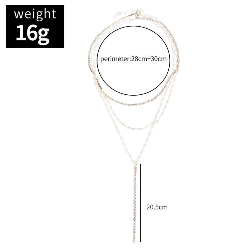 Fashionable Crystal Chain Long Necklace Classy Crystal Chain Choker Necklace Elegant Wedding Neckchain Jewelry for Women