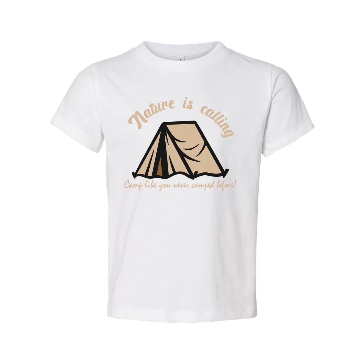 Nature Is Calling Camping Tent Graphic Tee For Outdoor Enthusiasts Comfortable A L