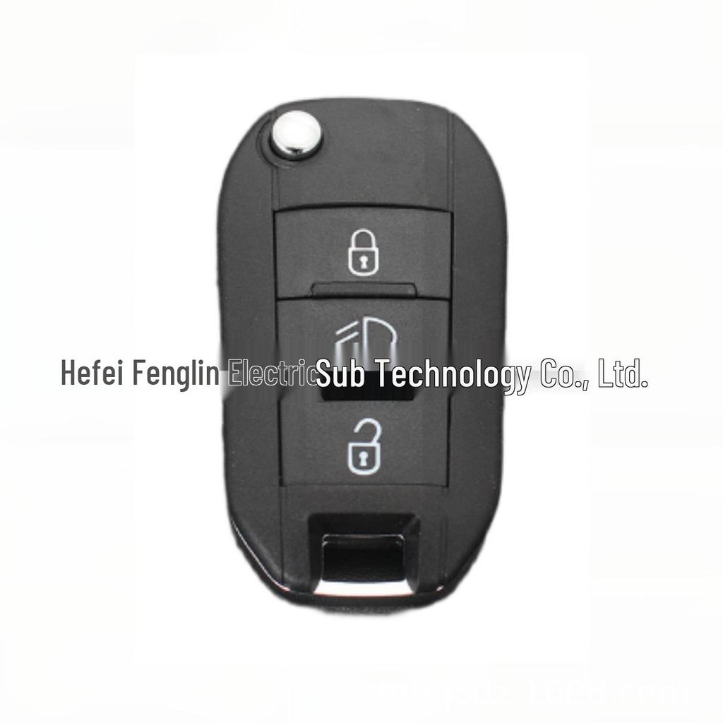 Compatible with Citroen C4L 3-Button Folding Remote, 433MHz 4A Chip, Middle High Beam