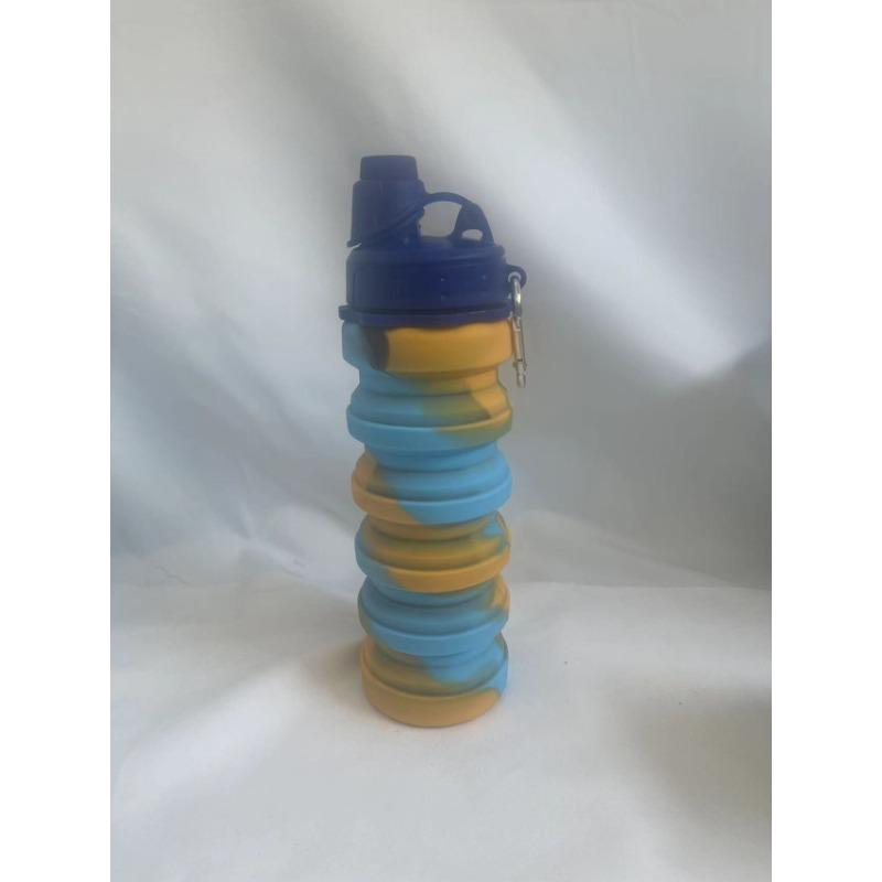 

Силиконовая складная чашка, выдвижная чашка для воды, портативный чайник для занятий спортом на открытом воздухе, пищевая чашка для сжатой воды 550ml1PCS