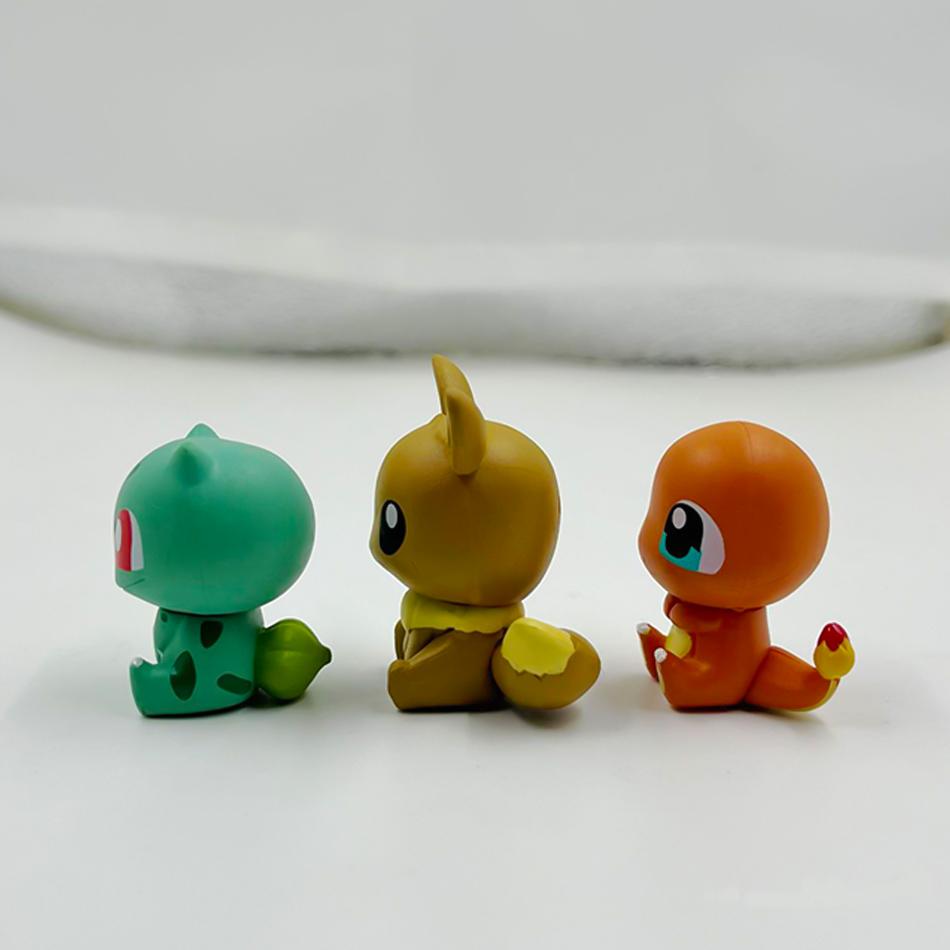 6Pcs Figurine Pikachu Charmander Squirtle Animation Model Toys Collectible For Young Boys Girls Kids Small Statue Action Figure Toy
