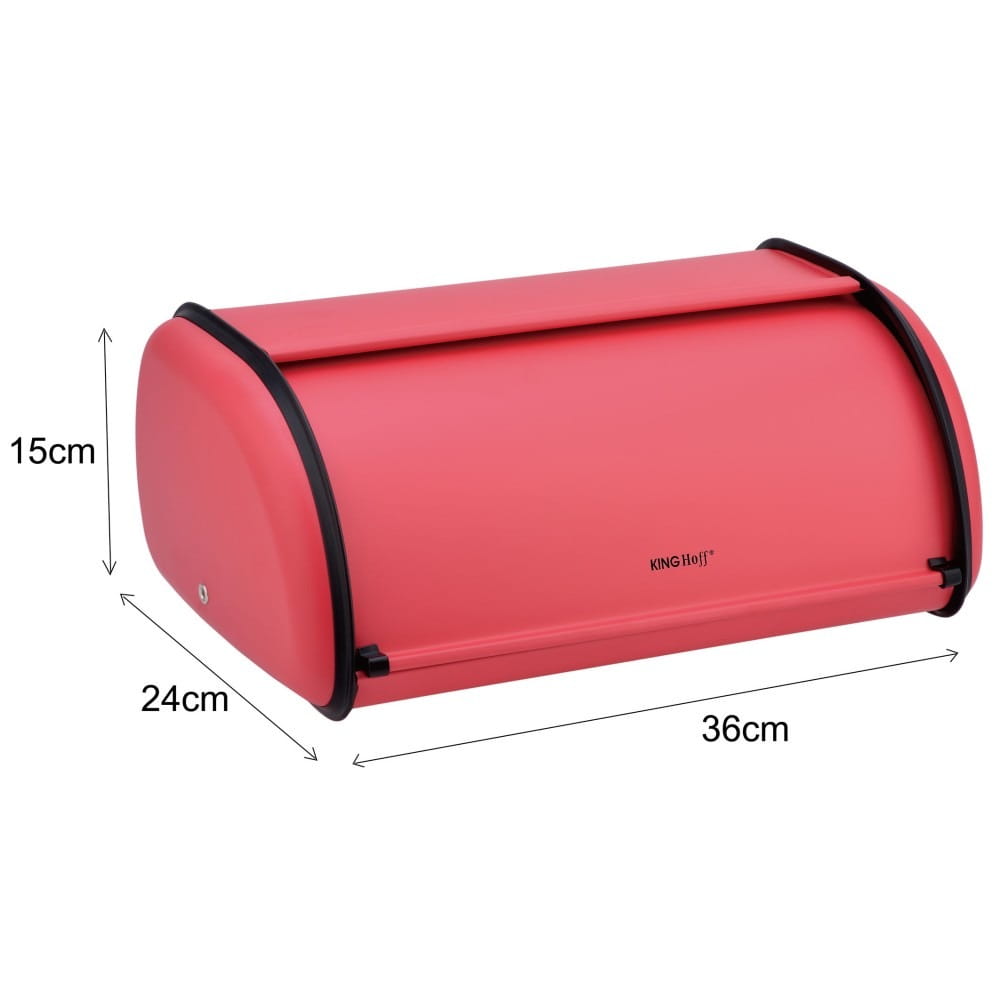 Small steel bread bin 36cm KINGHOFF KH-1753 Red