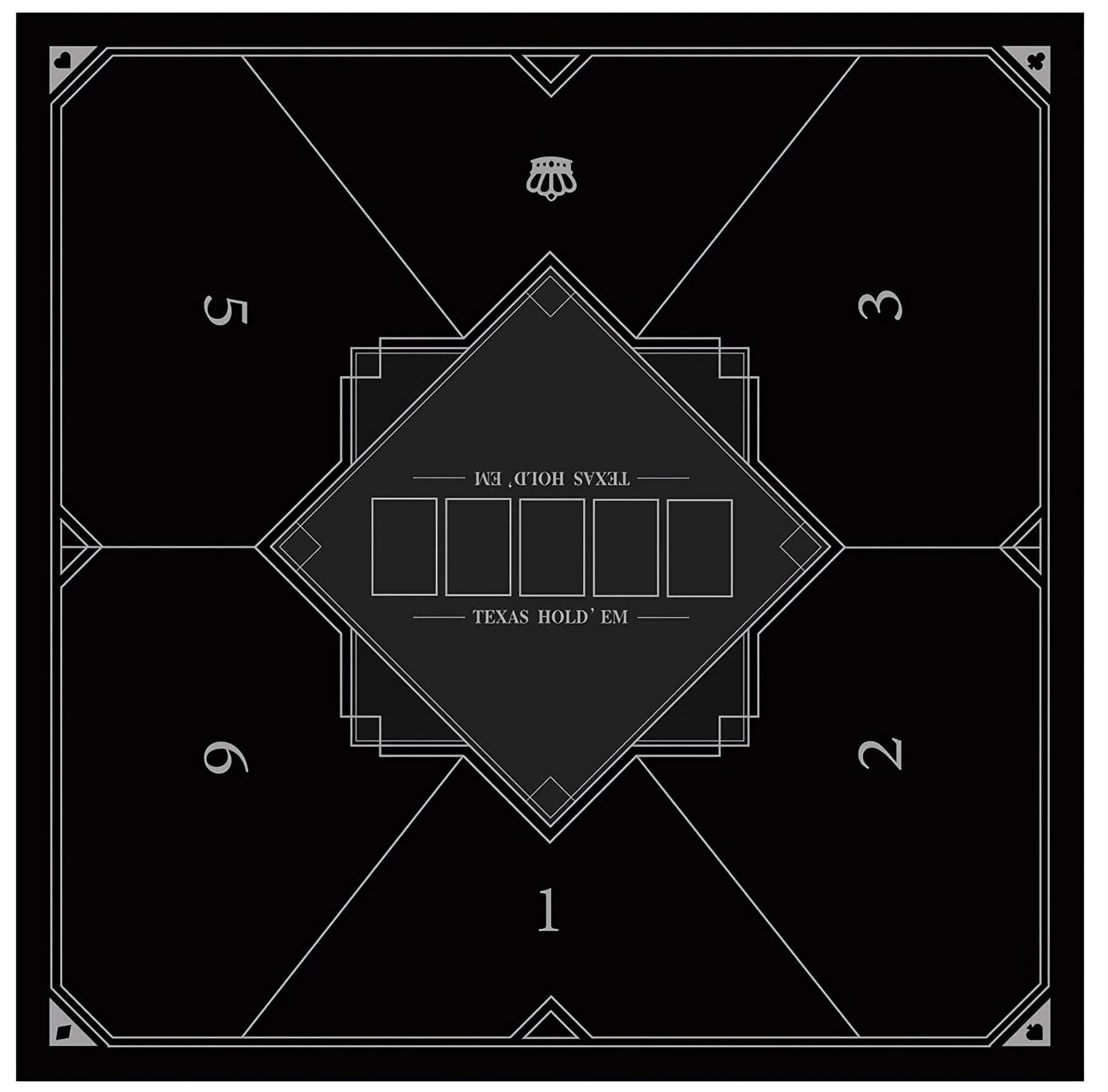 

Rowaica Покерный мат Квадратный 80x80см Техасский игровой мат Настольный для до 6 игроков Холдем (черный) чёрный