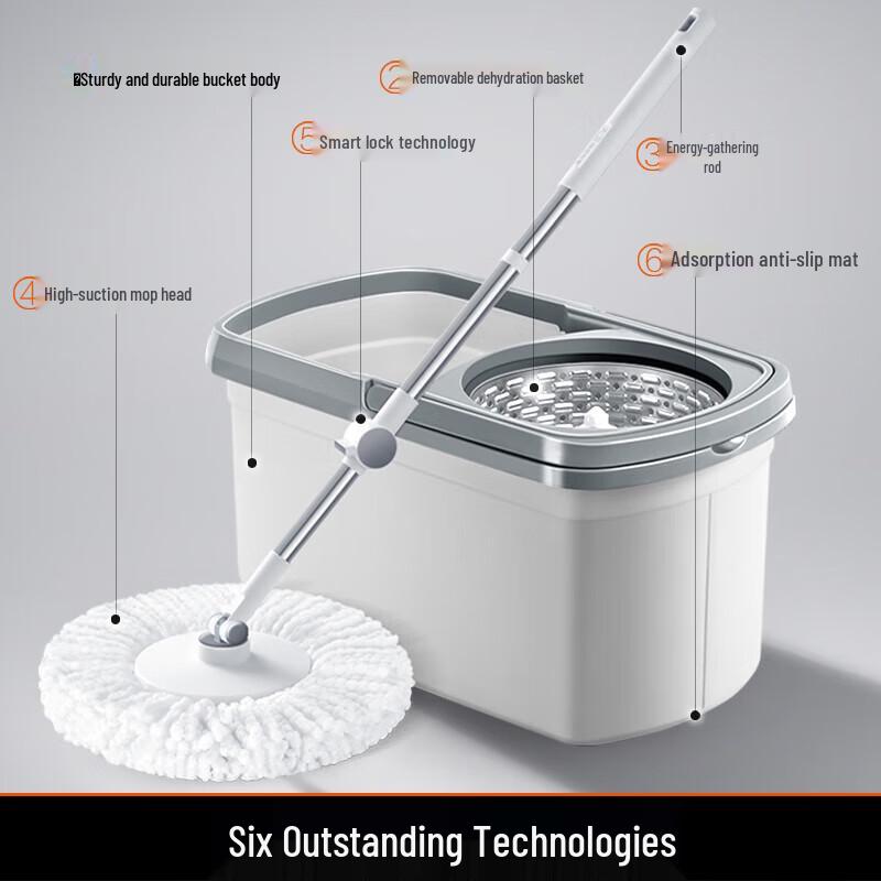 David Rotating Mop with Bucket and 4 Thickened Pads