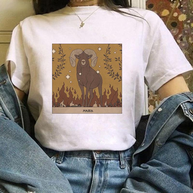 Fashion Women Tarot Cat Print Tshirts Funny Clothing Cartoon Womens Female Graphic T Shirt Cute TShirt Casual Tee Shirt Tees