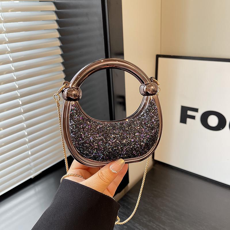 2026 Spring Women's Sparkling Underarm Crossbody Handbag - Fashionable, Simple Niche Design