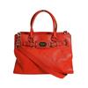 A4 Compatible Shoulder Bag Handbag Leather Red Women Used