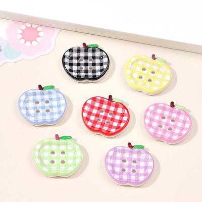 Korean Style Plaid Hair Ties - Cute Handmade Decorative Buttons for DIY Sewing & Childlike Accessories