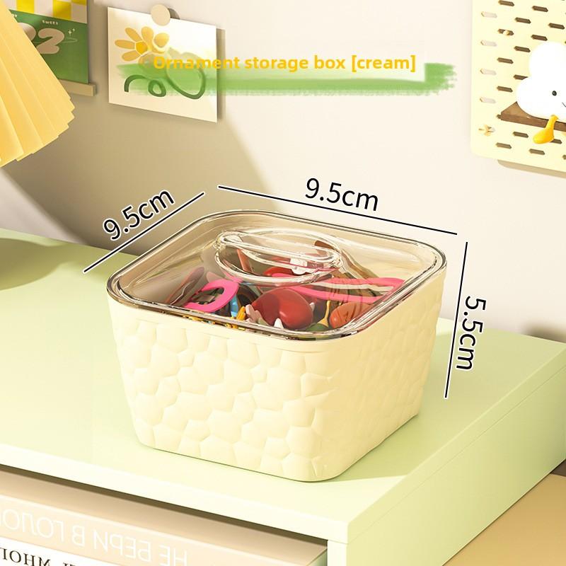 Desktop storage box Large capacity hair accessories, jewelry box hair band Hair rope Hairpin jewelry Transparent storage box