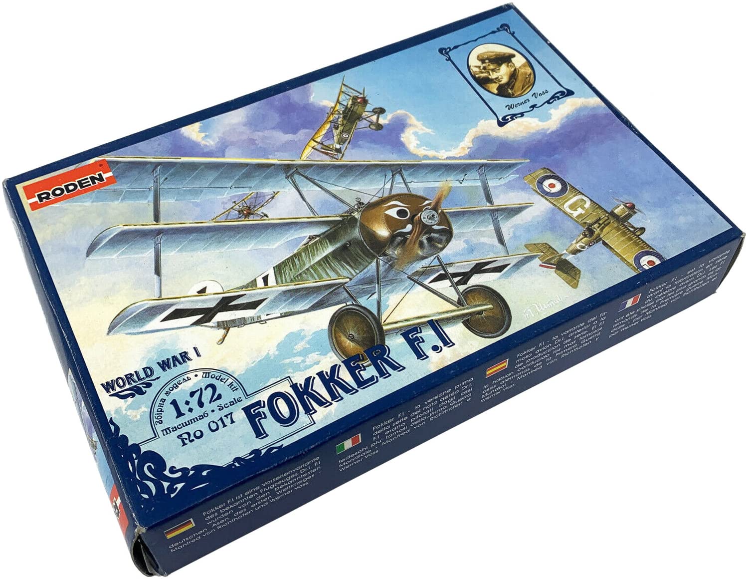 Roden Масштаб 1/72 Немецкий истребитель-триплан Fokker F.1 ВВС Германии времен Первой мировой войны Пластиковая модель в наборе RE72017